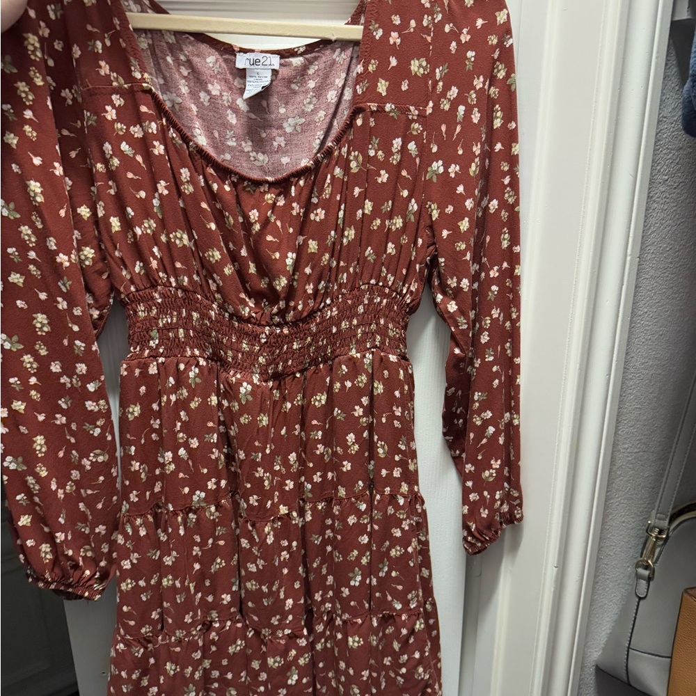 Rue21 Women's Floral Rust Dress